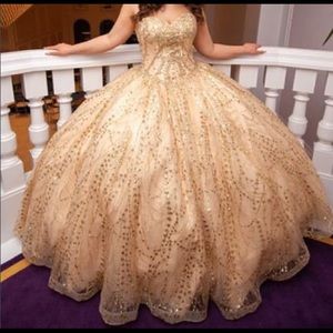 Gold Quincenera 15 / Sweet 16/ wedding dress